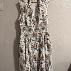 Anthropologie Floral Sleeveless zip up Dress